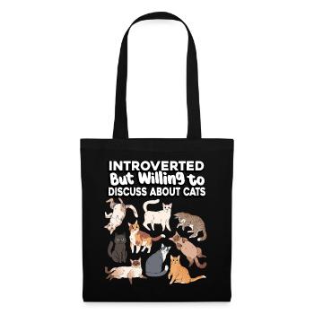 Introverti, mais prêt à parler des chats et - Sac en tissu - noir - Devant