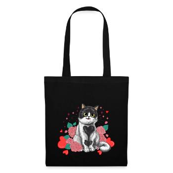 Mignon jouet pour chat Love Hearts Rose - Sac en tissu - noir - Devant