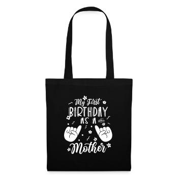Mon premier anniversaire en tant que maman papa papa papa - Sac en tissu - noir - Devant