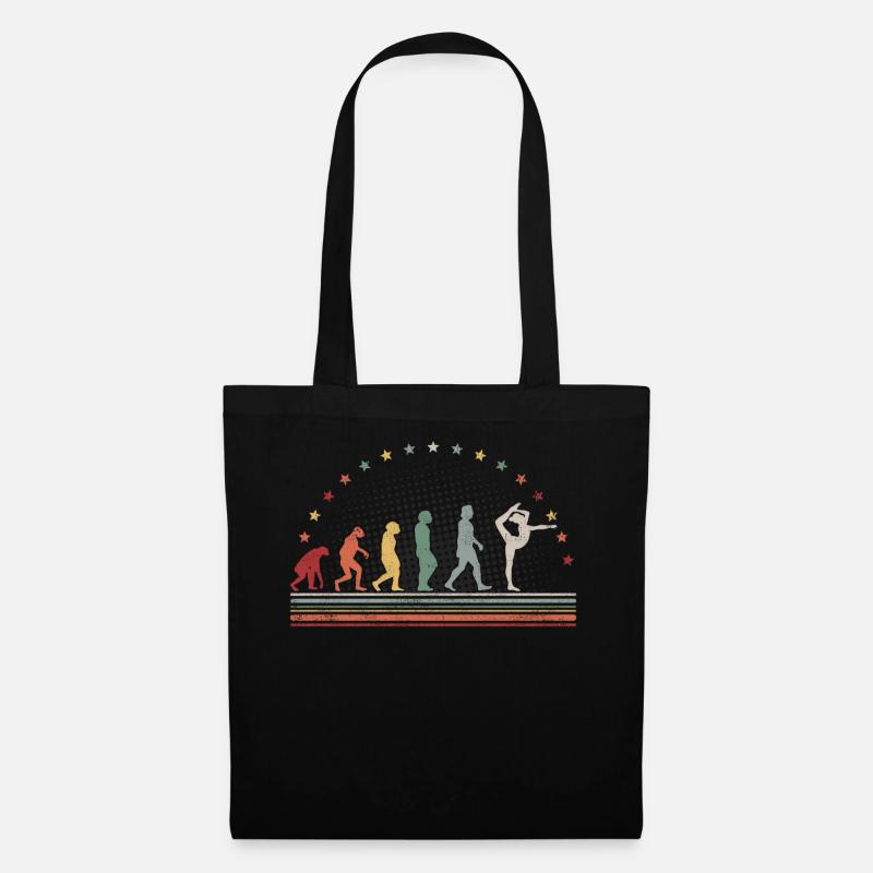 Akrobatik Evolution Retro Bodenturnen Hobby Turnen - Stoffbeutel - Schwarz