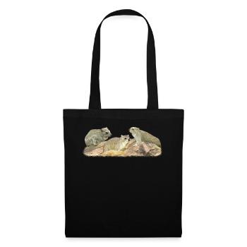 3 Klippschliefer - Wüstenschliefer - Klippdachs - Sac en tissu - noir - Devant