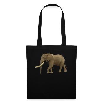 Elefant - Elefanten - Wildtiere in Afrika - Eli - Stoffbeutel - Schwarz - Vorne