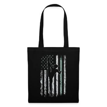 Akrobatik Retro USA Flagge Turnen 4th of July - Stoffbeutel - Schwarz - Vorne