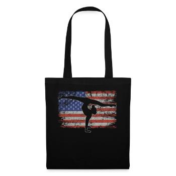 Acrobaties Retro USA Flag Gymnastique 4 juillet - Sac en tissu - noir - Devant