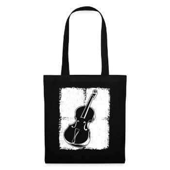 Cello Cellospieler Cellist - Stoffbeutel - Schwarz - Vorne