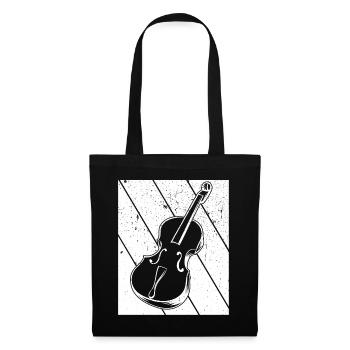 Cello Cellospieler Cellist - Stoffbeutel - Schwarz - Vorne