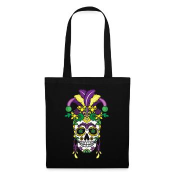 Party Sugar Bone Mardi Gras Muertos Halloween - Tote Bag - black - Front