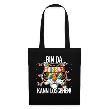 Bin Da Kann Losgehen Hippie Goa Rave - Stoffbeutel - Schwarz - Vorne