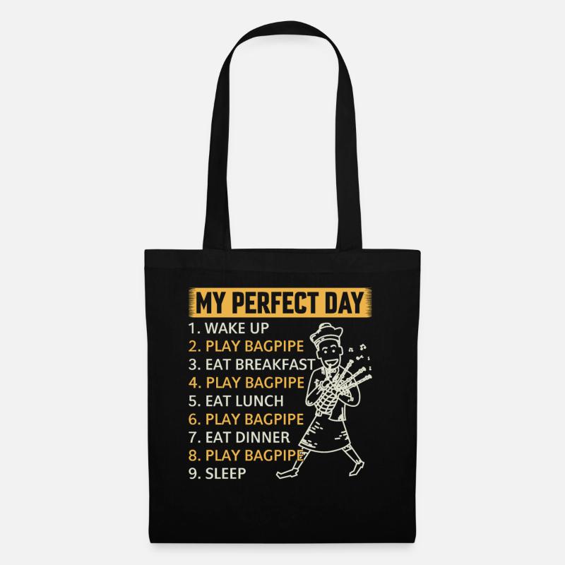 Bagpipe Player Day Plan Bagpipe Musician Bagpiper - Stoffbeutel - Schwarz