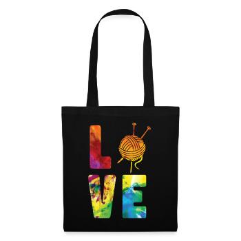 Tricoter Tricoter Aquarelle Amour - Sac en tissu - noir - Devant