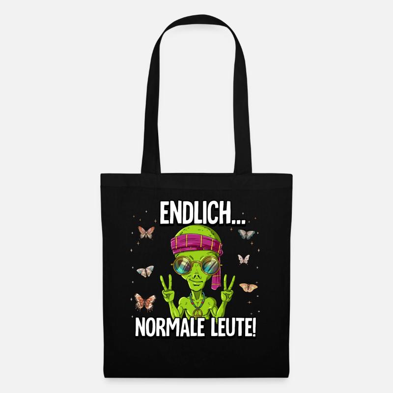 Endlich Normale Leute Hippie Goa Rave - Stoffbeutel - Schwarz