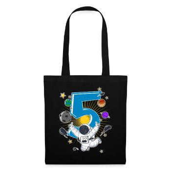 Astronaut 5 Years Space Rocket 5th Birthday - Tote Bag - black - Front