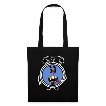 Bells Alarm clock Time Tired late risers lazy - Tote Bag - black - Front