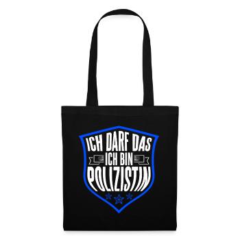 Polizei Polizeibeamtin Geschenk Verbeamtung Polizi - Stoffbeutel - Schwarz - Vorne