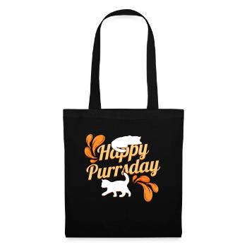 Logo Happy Purrsday With Sweet Kitten On Purrsday - Tote Bag - black - Front