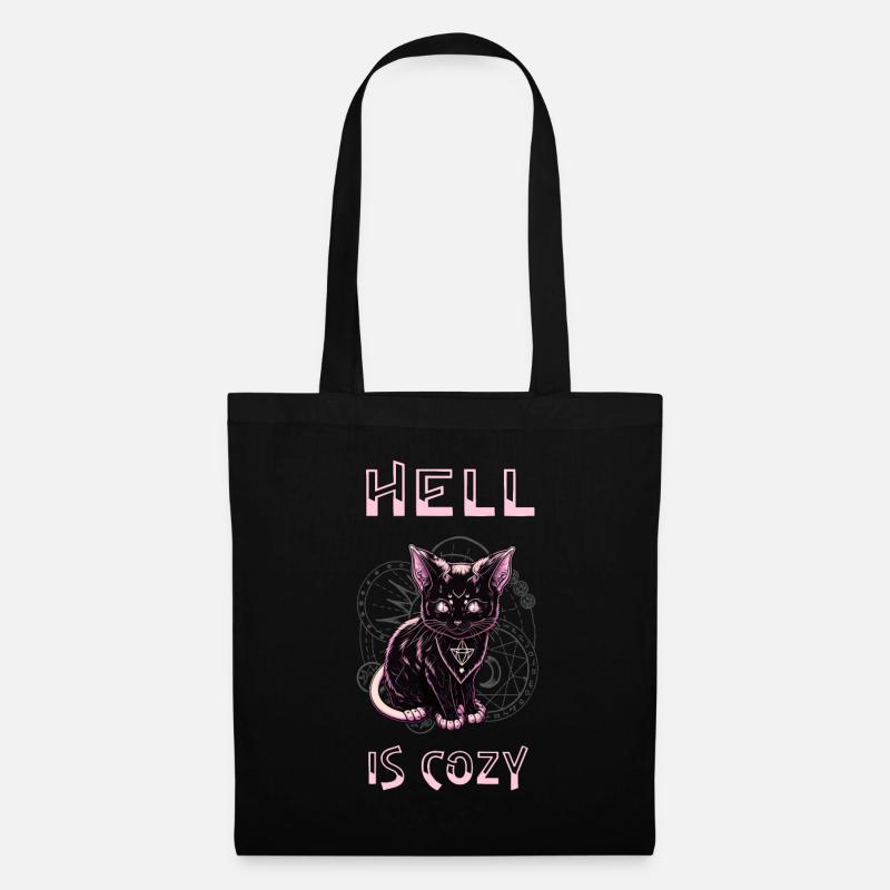 Die Hölle Ist Gemütlich Kätzchen Satan Goth - Stoffbeutel - Schwarz