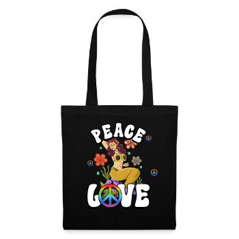années 60 70 Costume Paix Amour Hippie - Sac en tissu - noir - Devant