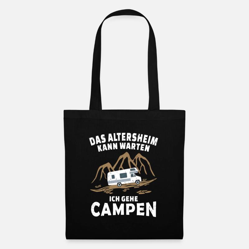 Camping Wohnmobil Rentner - Stoffbeutel - Schwarz