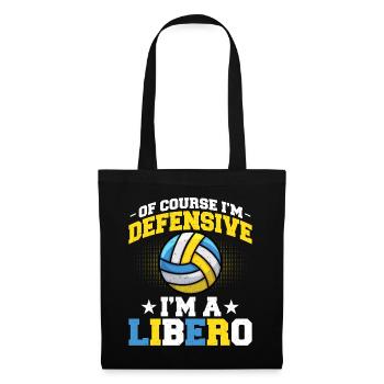 Bien sûr, je suis sur la défensive, je suis un libéro - Sac en tissu - noir - Devant