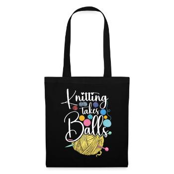 Knitting Knitter Knitting Takes - Stoffbeutel - Schwarz - Vorne