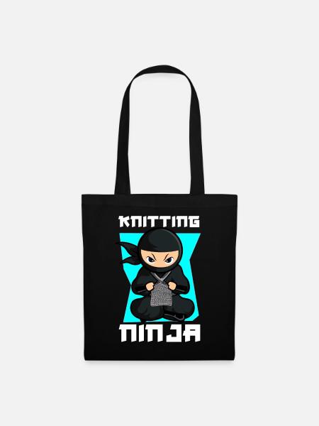 Knitting Knitter Ninja Knitting - Stoffbeutel - Schwarz