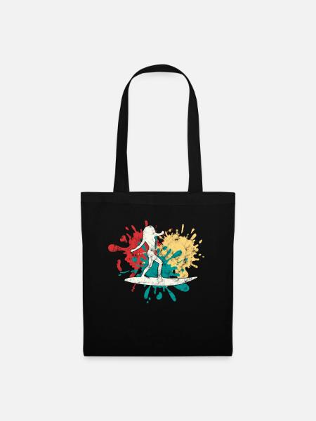 Surferin Silhouette - Stoffbeutel - Schwarz