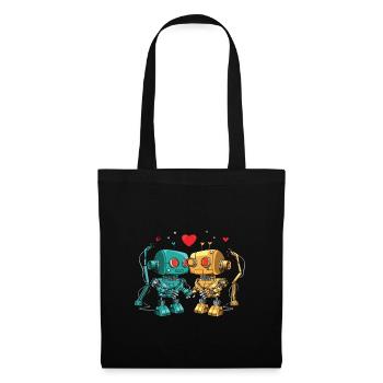 Robots in love for a robot engineer - Tote Bag - black - Front