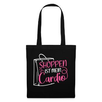 Shoppen Cardio Einkaufen Shopping Süchtig Shopping - Stoffbeutel - Schwarz - Vorne