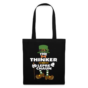 Le lutin penseur Saint-Patrick - Sac en tissu - noir - Devant