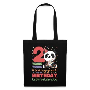 Panda for 2nd birthday children two years old - Tote Bag - black - Front