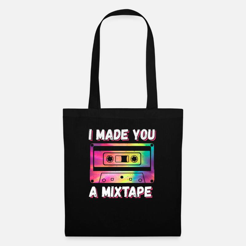 80er 90er Jahre Kassette Mixtape Retro Lustig - Stoffbeutel - Schwarz