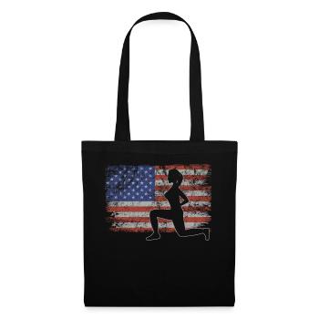 Aerobic Retro USA Flag Cardio 4 juillet - Sac en tissu - noir - Devant