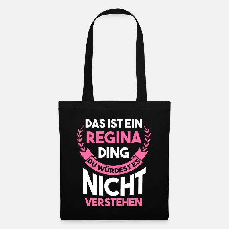 Vorname Regina - Stoffbeutel - Schwarz