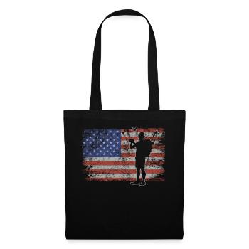 Observation des oiseaux Retro USA Flag 4 juillet - Sac en tissu - noir - Devant