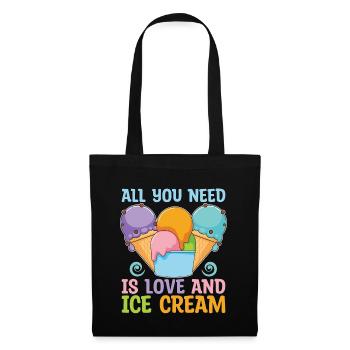 Ice Cream All You Need Is Love Frozen Sweet Ice - Tote Bag - black - Front