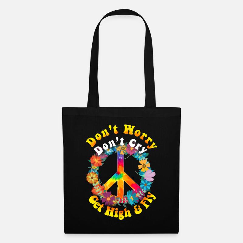 Hippie - Stoffbeutel - Schwarz
