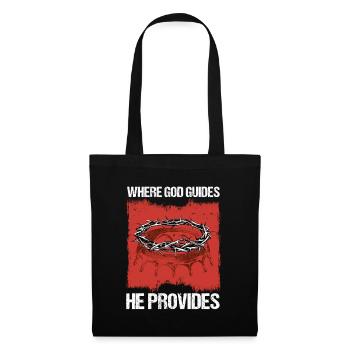 Where God Guides He Provides I Jesus Bible Verse - Tote Bag - black - Front