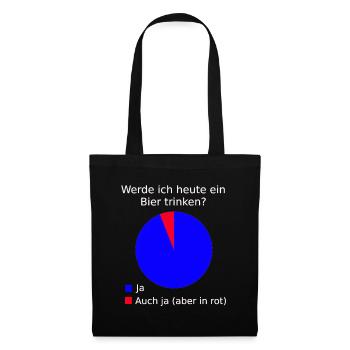 Bier Biertrinker Wochenende Ausgehen Party lustig - Stoffbeutel - Schwarz - Vorne