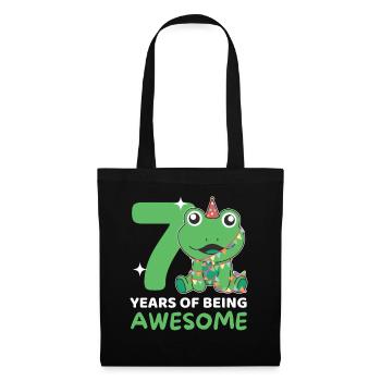 Grenouille pour 7e anniversaire Enfants de sept ans - Sac en tissu - noir - Devant