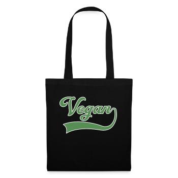 Vegan Schriftzug - Stoffbeutel - Schwarz - Vorne