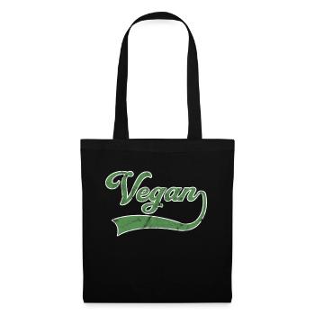 Vegan Schriftzug - Stoffbeutel - Schwarz - Vorne