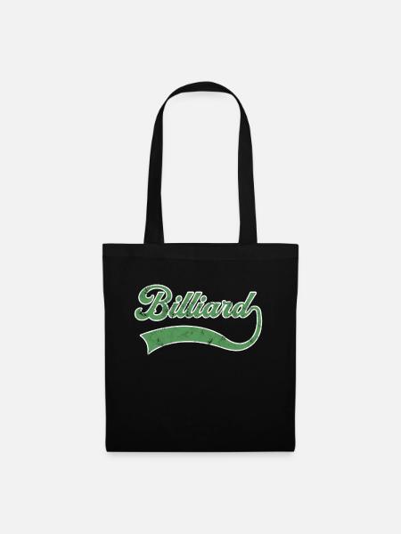 Billiard Schriftzug - Stoffbeutel - Schwarz