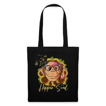 60s 70s Costume Hippie Soul - Sac en tissu - noir - Devant