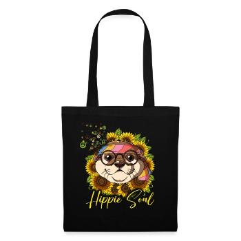 60s 70s Costume Hippie Soul - Sac en tissu - noir - Devant