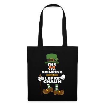 The Tea Drinking Leprechaun St Patrick's Day - Tote Bag - black - Front