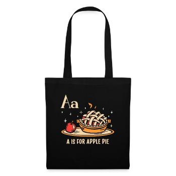 La tarte aux pommes A est pour la tarte aux pommes Pâtisseries aux fruits - Sac en tissu - noir - Devant