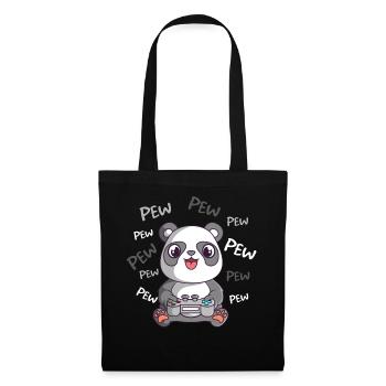 Pew Pew Pew Cute Panda Gamer Gaming - Tote Bag - black - Front