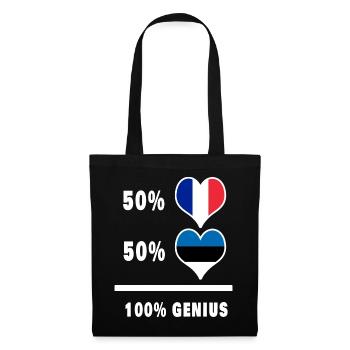 Estonie et France 100% génial Design de drapeau - Sac en tissu - noir - Devant