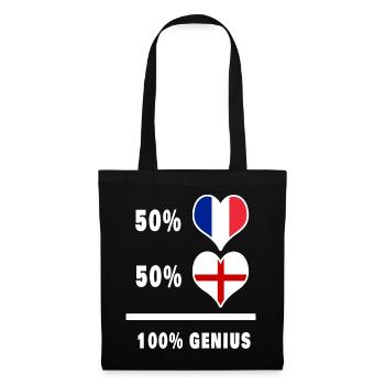 Angleterre et France Drapeaux 100% géniaux - Sac en tissu - noir - Devant