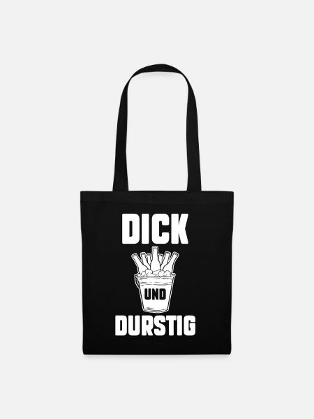 Dick Und Durstig Bier - Stoffbeutel - Schwarz